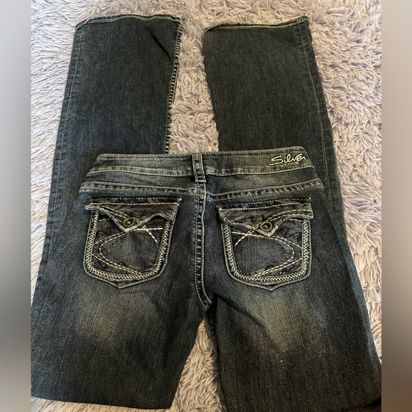 Silver Boot Cut Jeans - Picture 2 of 4